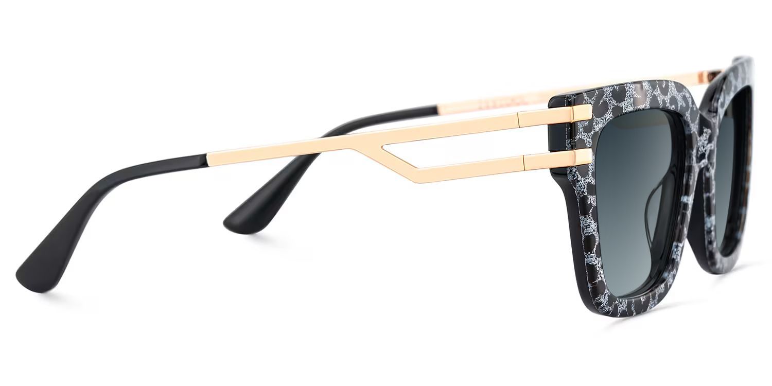 Lidia Gray Leopard Frame Sunglasses with Square Style | ZEELOOL UK3