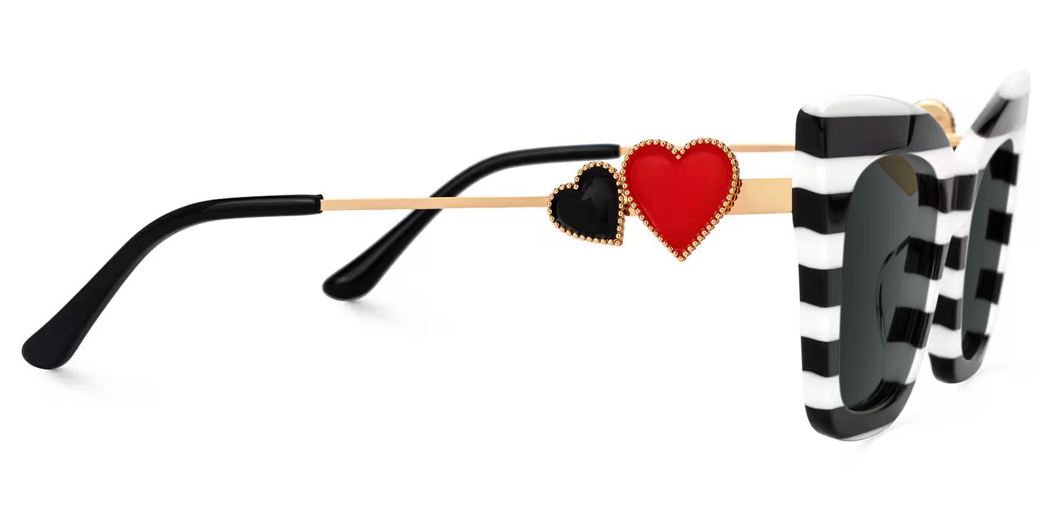 Cagle Cat Eye Black-White Full Rim Sunglasses | ZEELOOL UK2