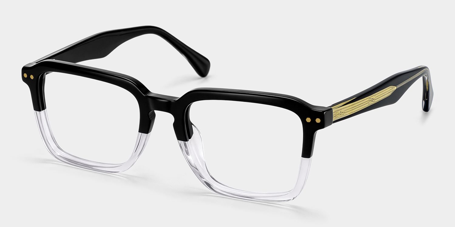 Vickerie Thin Black Clear Glasses in Square Design | ZEELOOL UK3