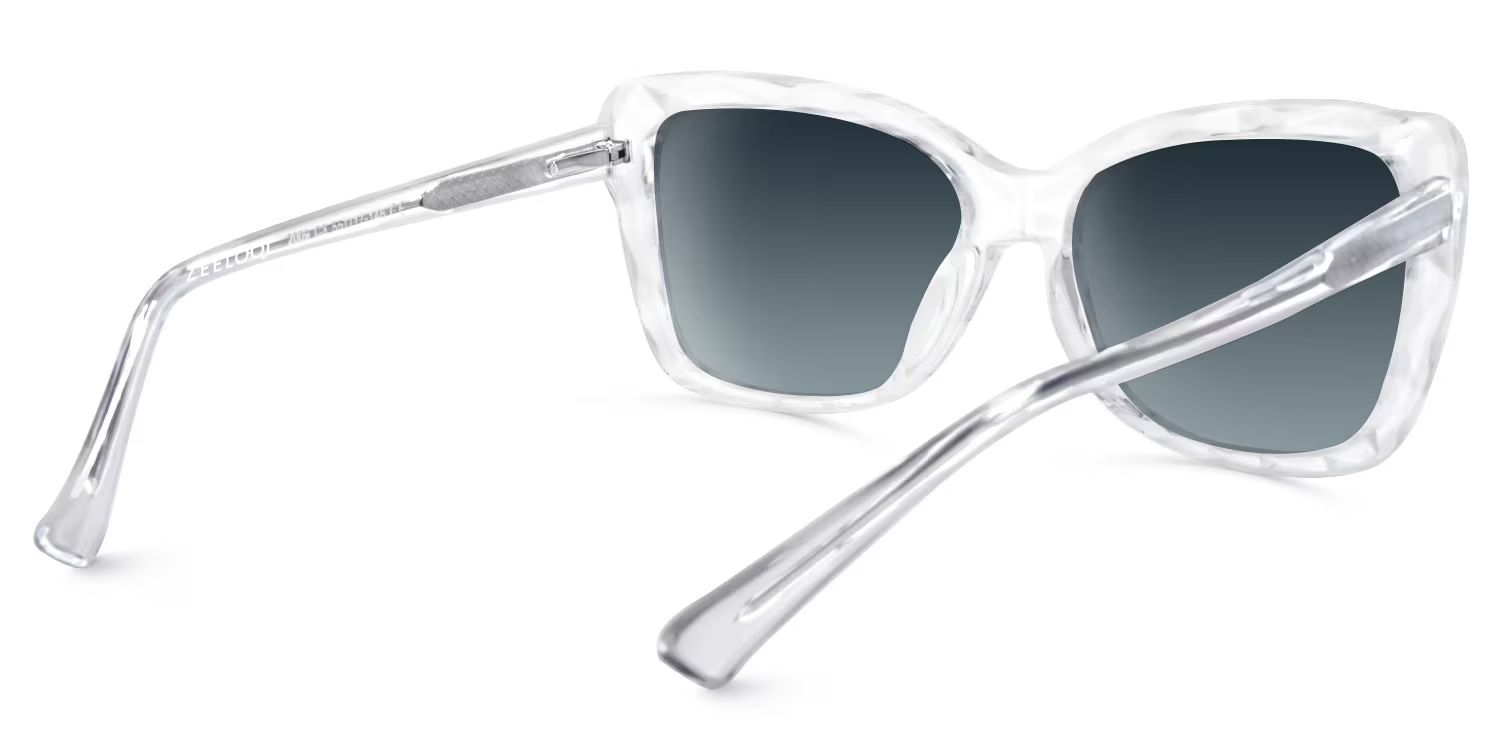Edna Rectangle Clear Sunglasses for Women & Men | ZEELOOL UK4