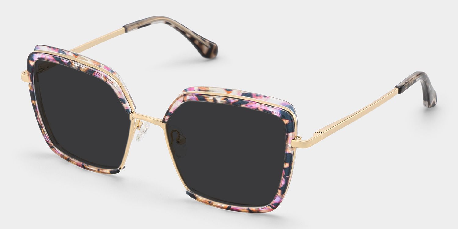 Cordaro Purple-Floral Square Polarized Sunglasses for Driving | ZEELOOL UK2