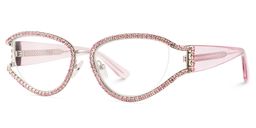 Star Pink Cat eye Glasses3