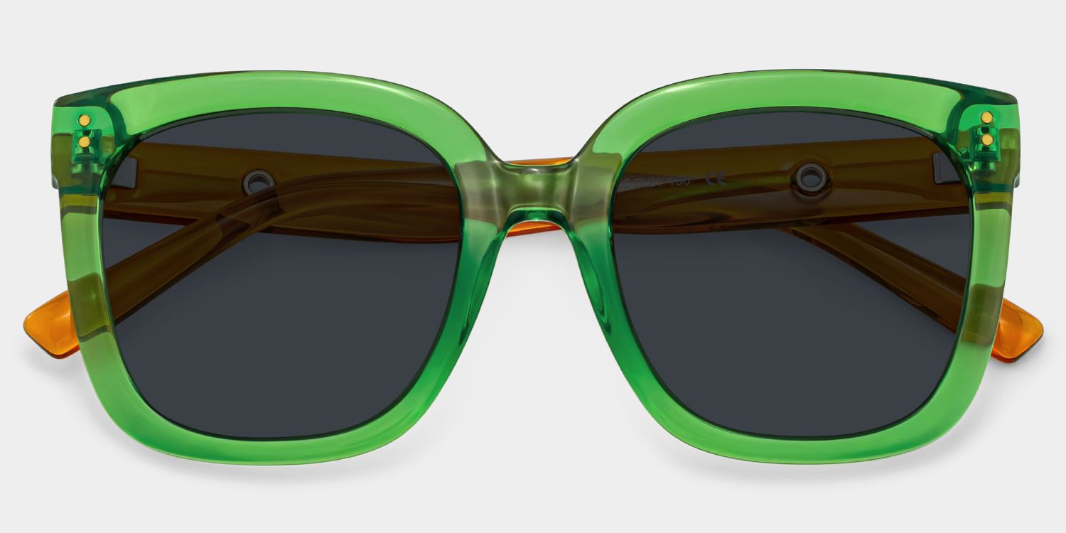 Ebony Green Square Sunglasses to Frame Your Face | ZEELOOL UK1