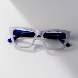 Cecilia Blue Rectangle Glasses0