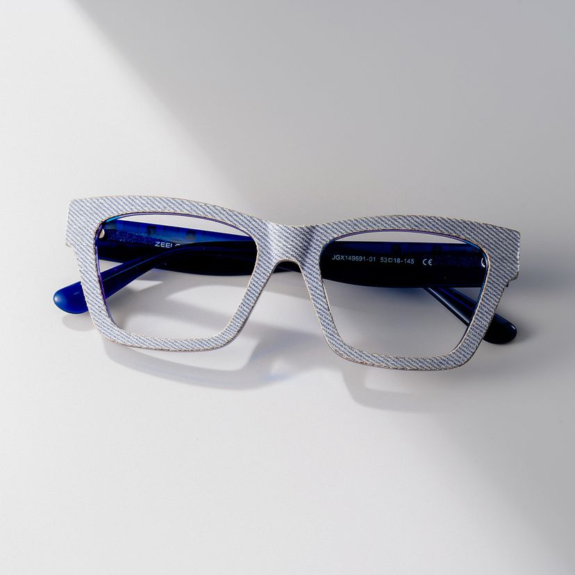Cecilia Blue Rectangle Glasses