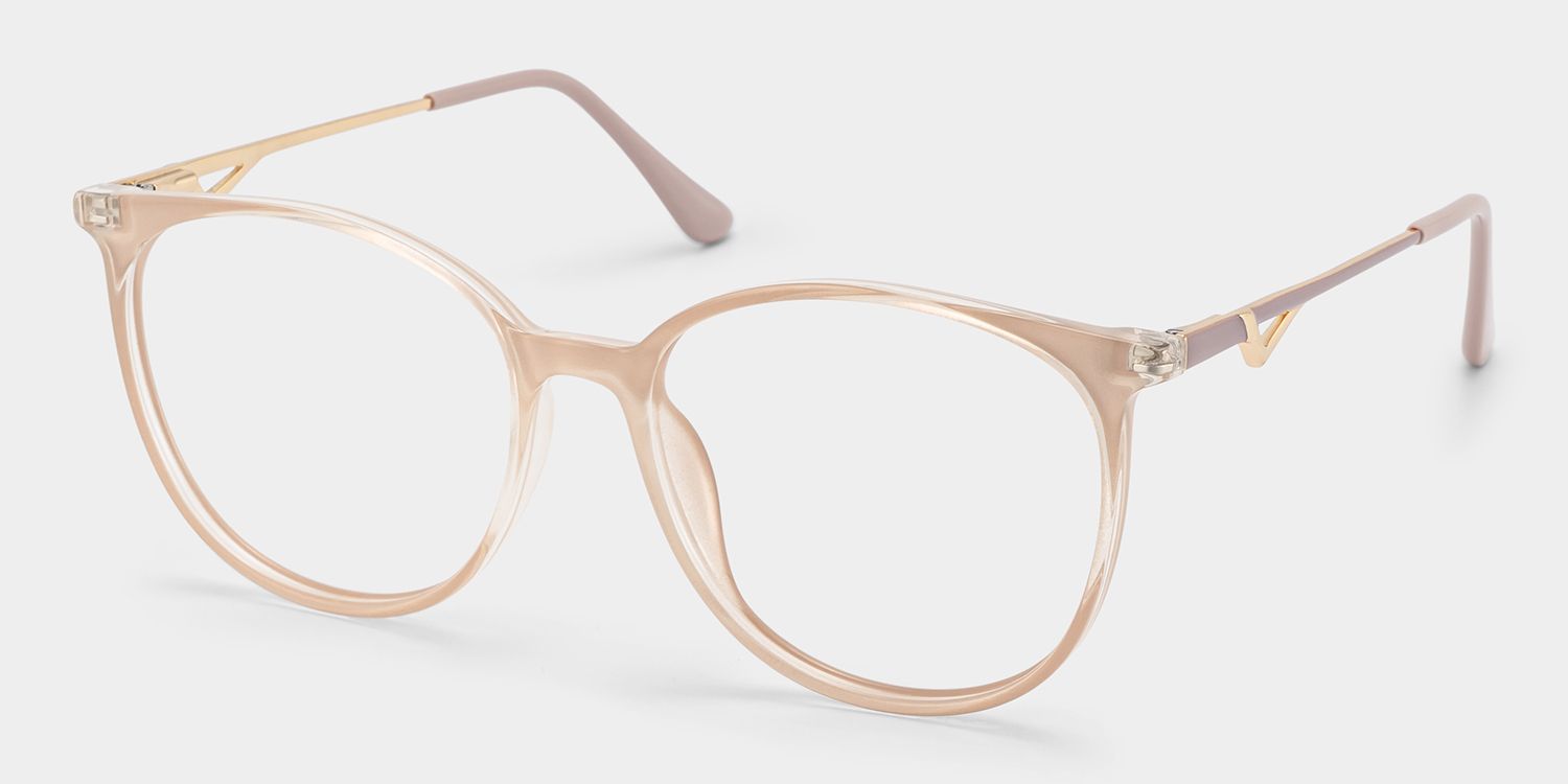 Chanty Round Pink Eyeglasses and Thin Frames2