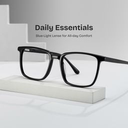 Aidan Black Rectangle Glasses0