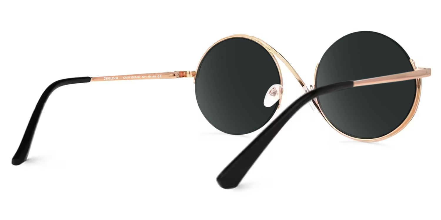 Flozif Round Black Semi Rim Sunglasses | ZEELOOL UK3