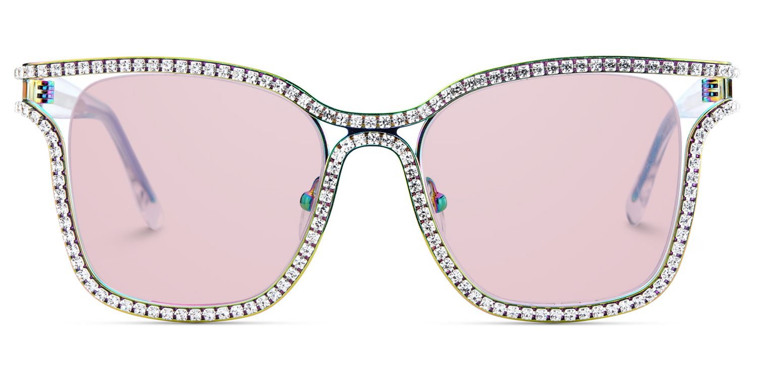 Shine Iridescent Square Polarized Sunglasses for Driving | ZEELOOL UK0