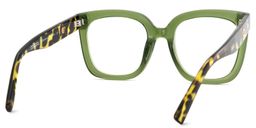 Ebony Green Tortoise Square Glasses6