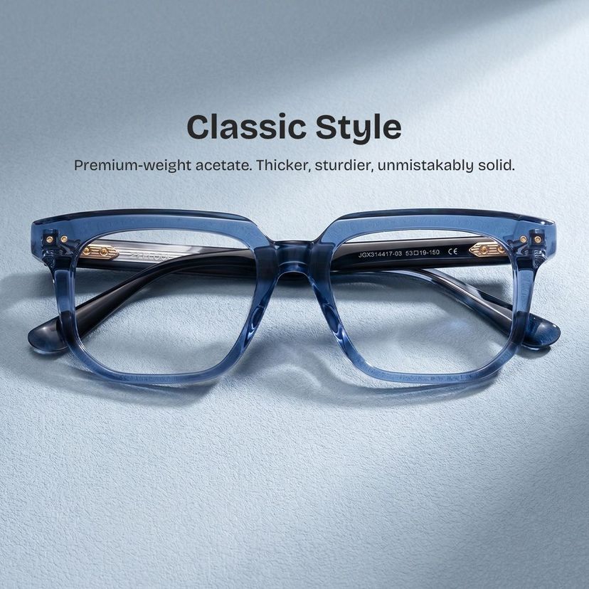 Michael Blue Square Glasses