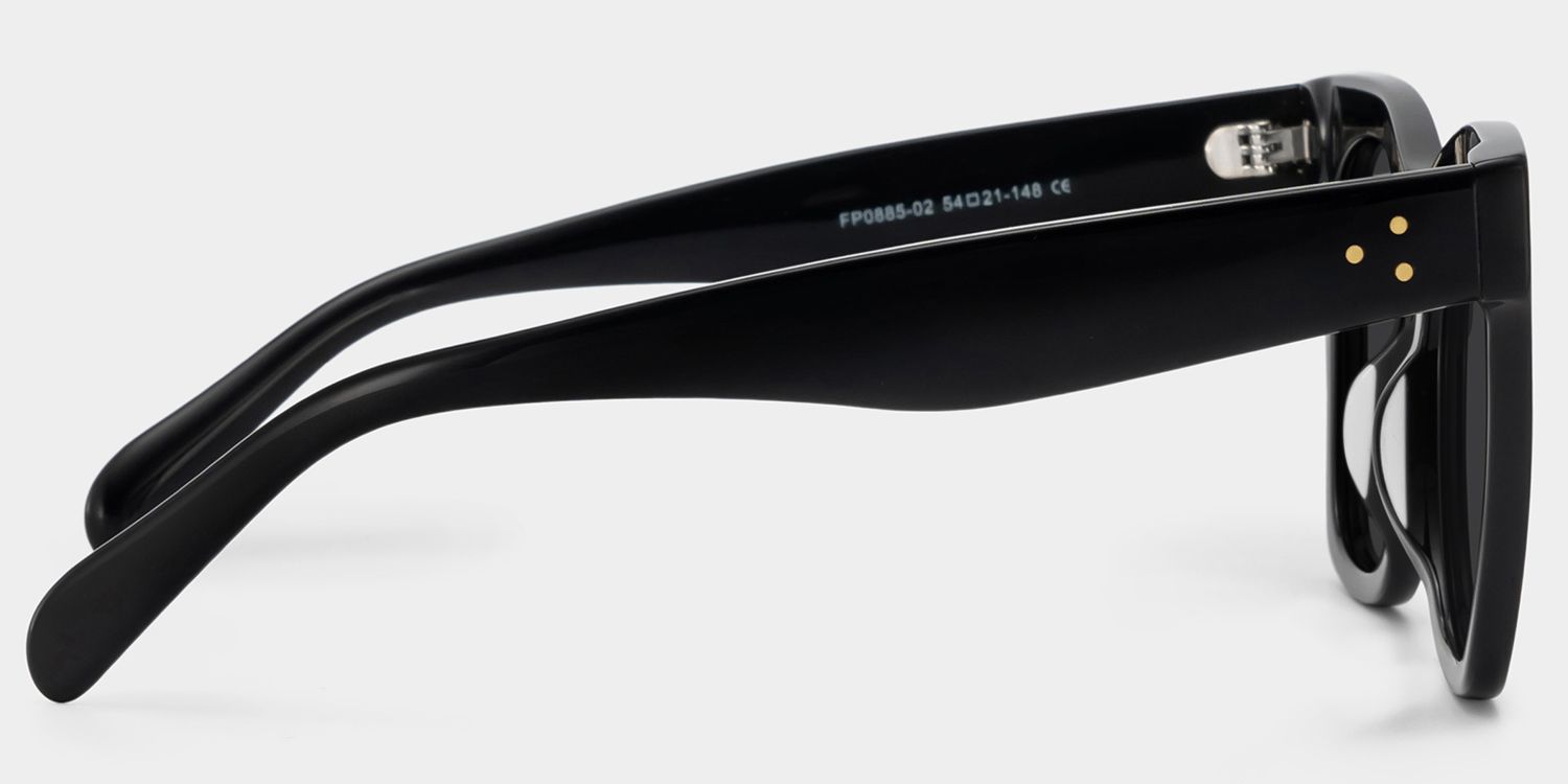 Gordon Black Rectangle Polarized Sunglasses for Driving | ZEELOOL UK3