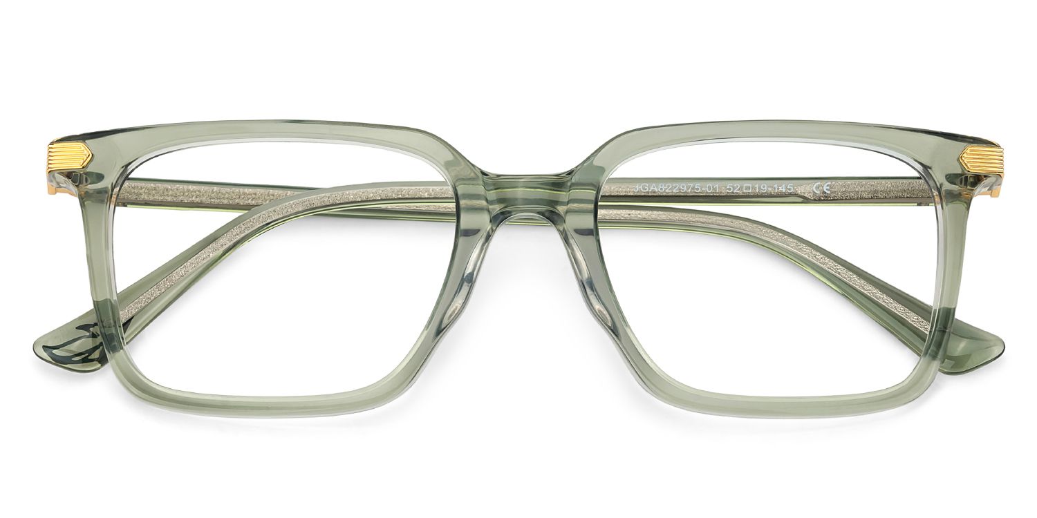 Thin Rectangle Glasses Frames in Green Color1