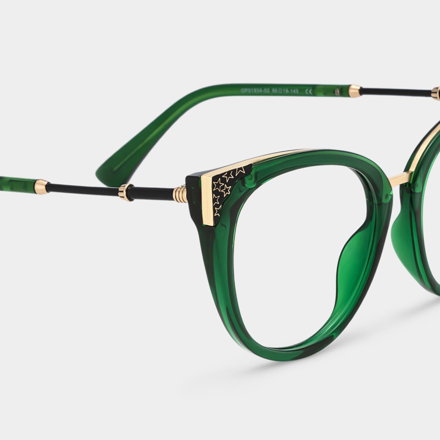 Dalton Cat Eye Dark Green Frame Glasses | ZEELOOL UK4