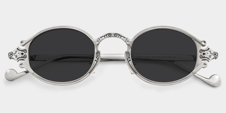 Serena Silver Oval Sunglasses