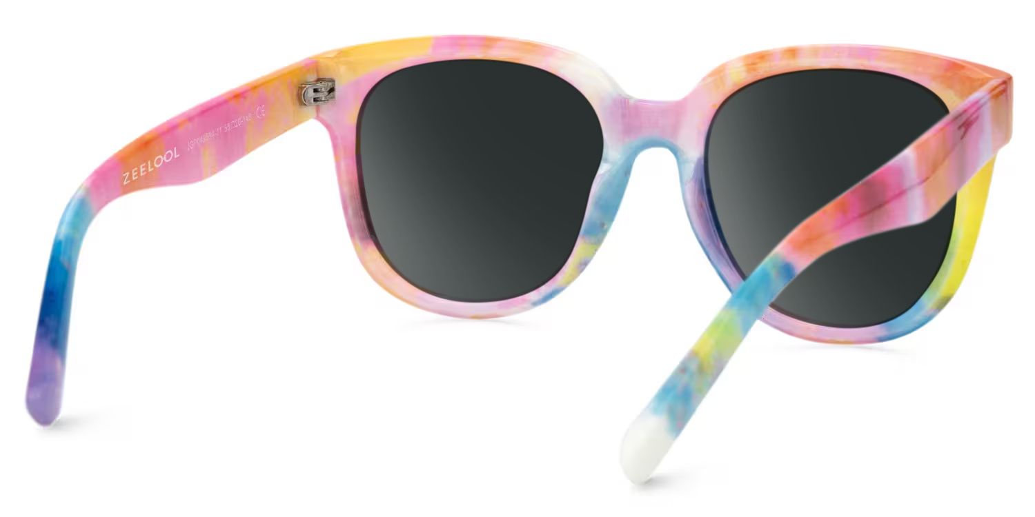 Harrell Plastic Rainbow Square Frame Sunglasses | ZEELOOL UK3