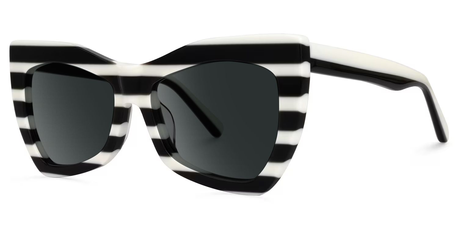 Bernita Black-White Frame Sunglasses with Geometric Style | ZEELOOL UK1