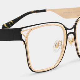 Dacarine Black Gold Square Glasses5