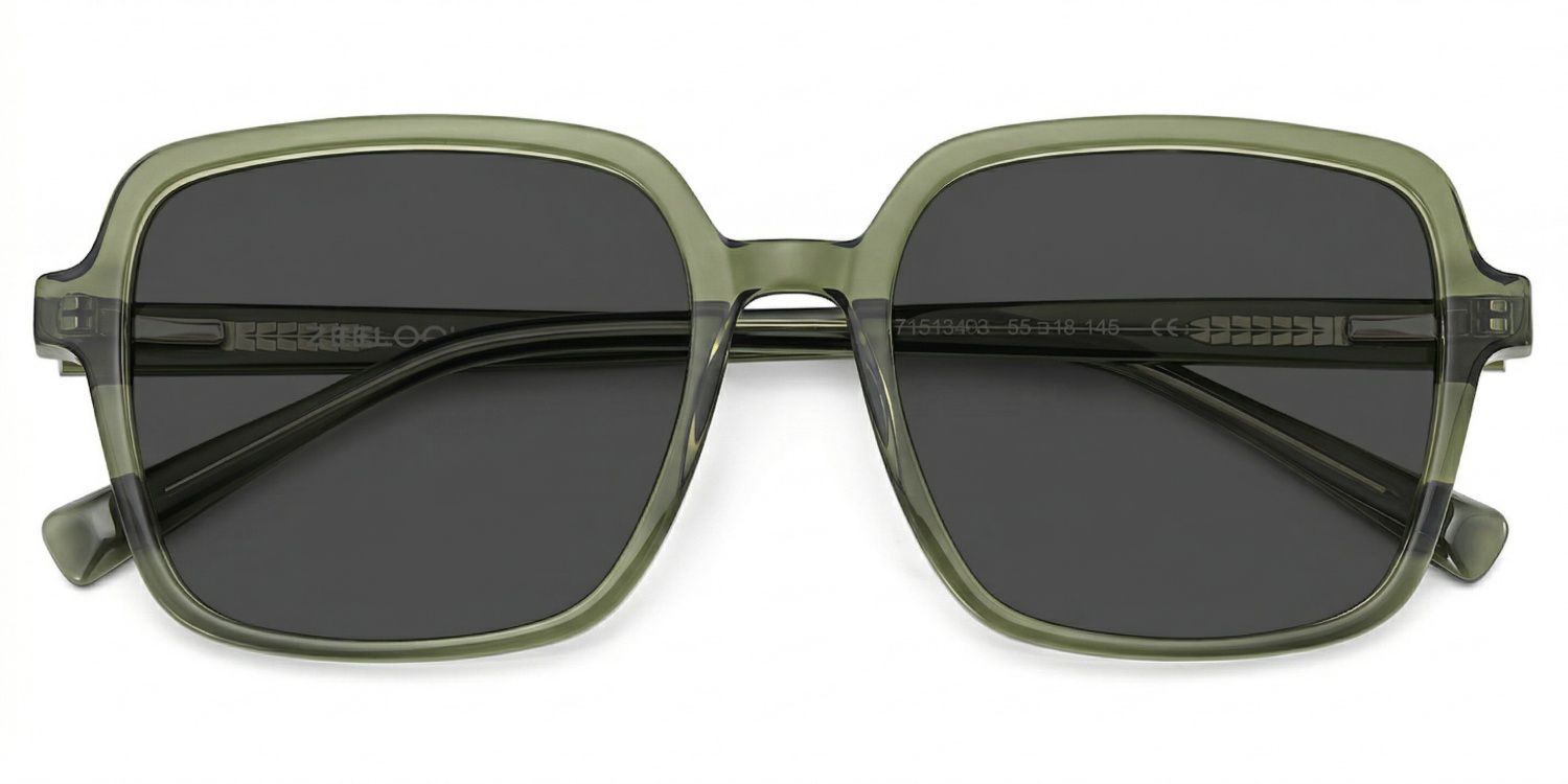 Ember Green Square Sunglasses to Frame Your Face | ZEELOOL UK1