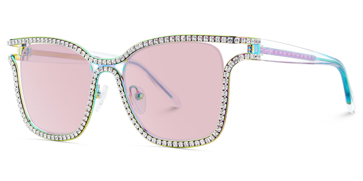 Shine Iridescent Square Polarized Sunglasses for Driving | ZEELOOL UK2