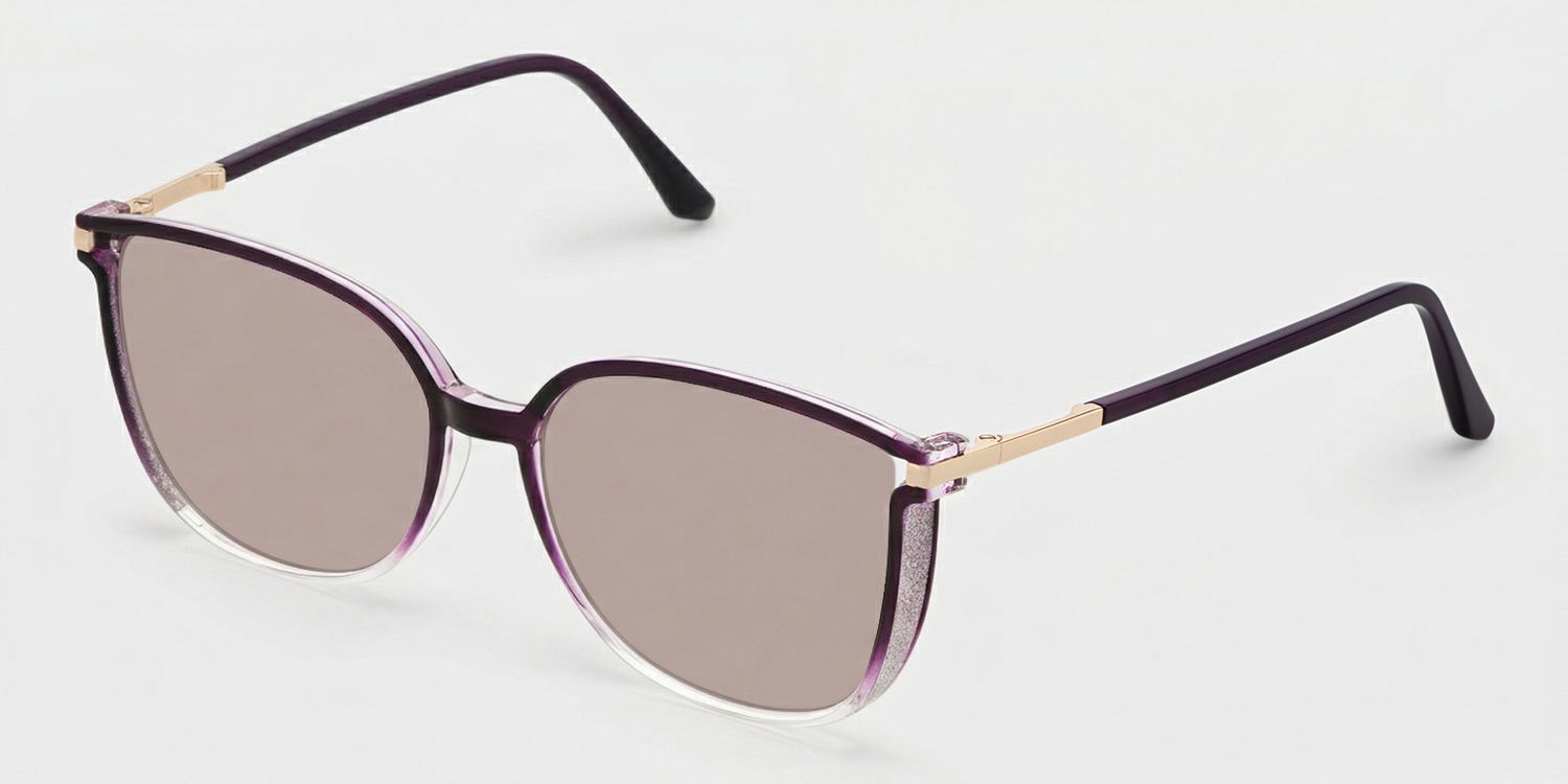 Rodz Square Purple Clear Sunglasses for Women & Men | ZEELOOL UK2