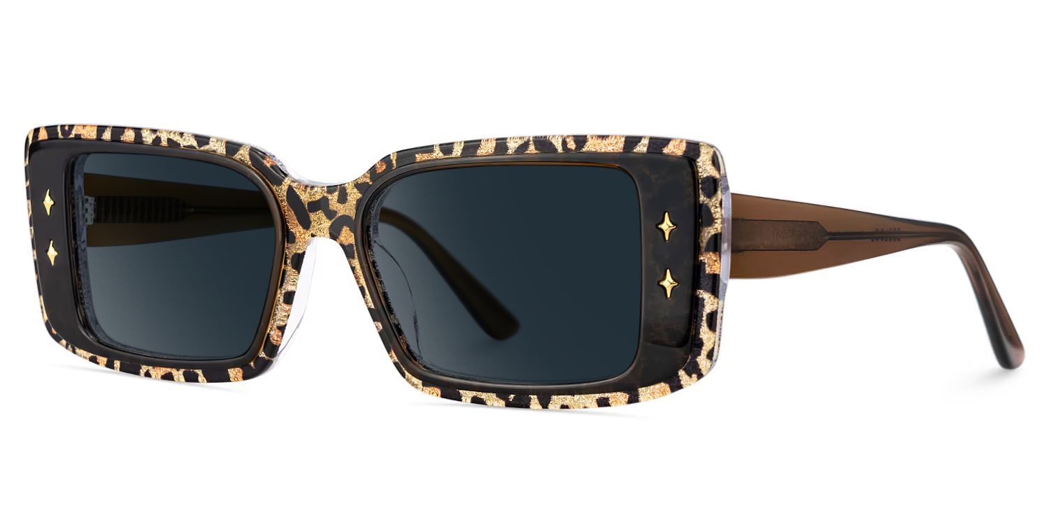 Gleam Acetate Leopard Frame Sunglasses | ZEELOOL UK2