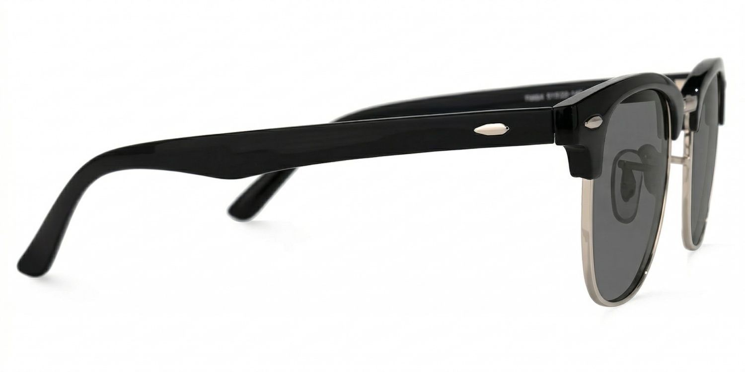 Hacker Black Frame Sunglasses with Browline Style | ZEELOOL UK2