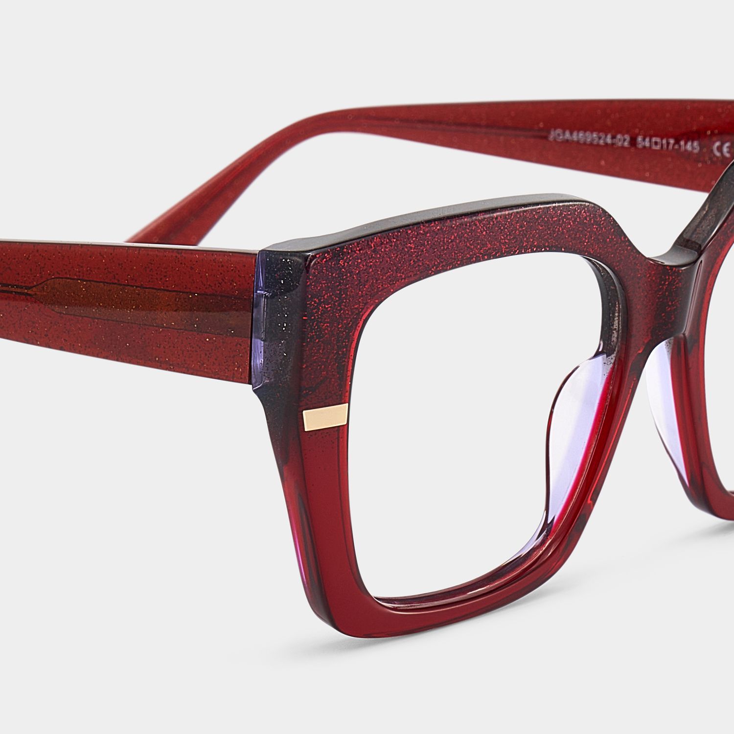 Mavis Square Burgundy Glasses Frames with Glittering Powder| ZEELOOL5