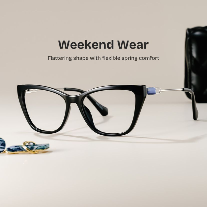 Celeste Black Cat eye Glasses