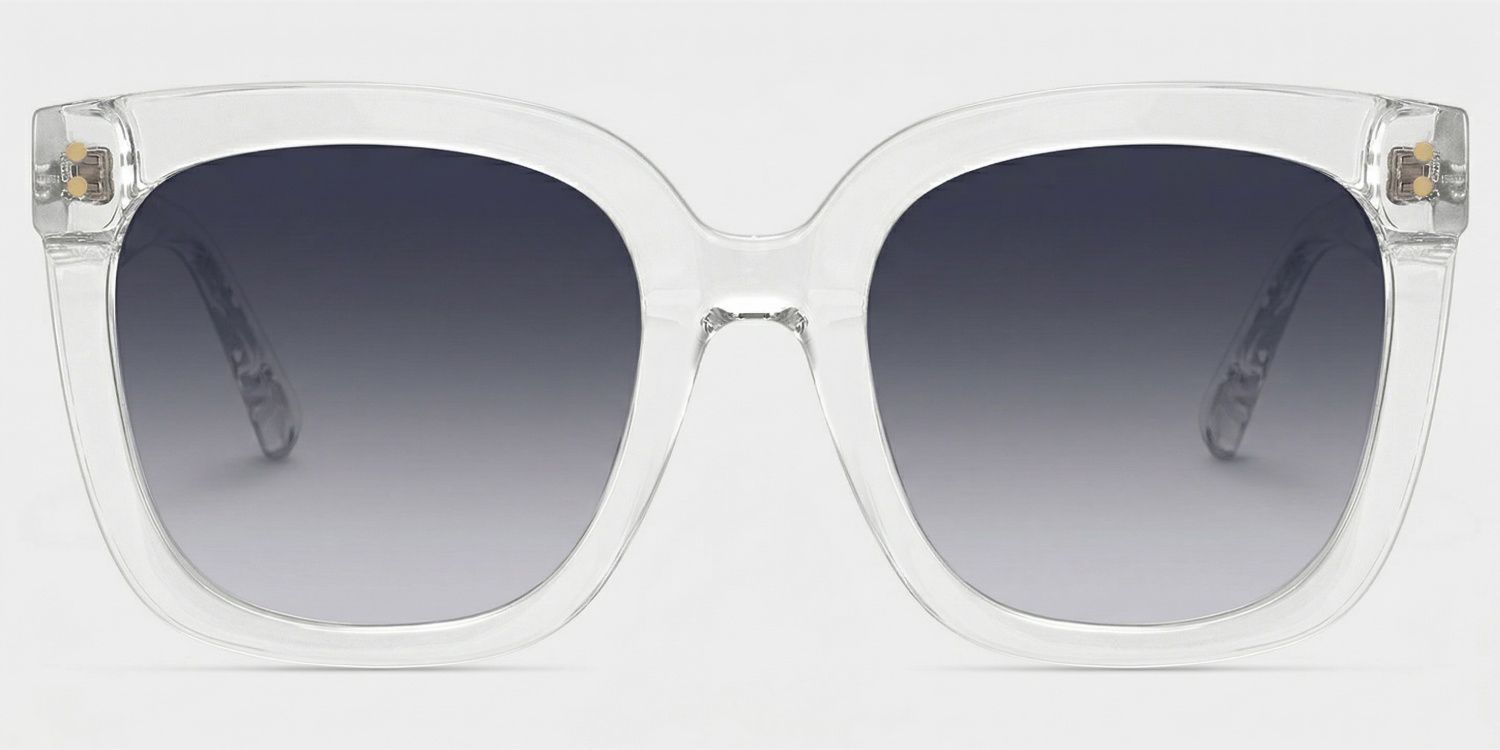 Ebony Square Clear Sunglasses for Women & Men | ZEELOOL UK0