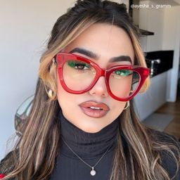 Yaser Red Cat eye Glasses5