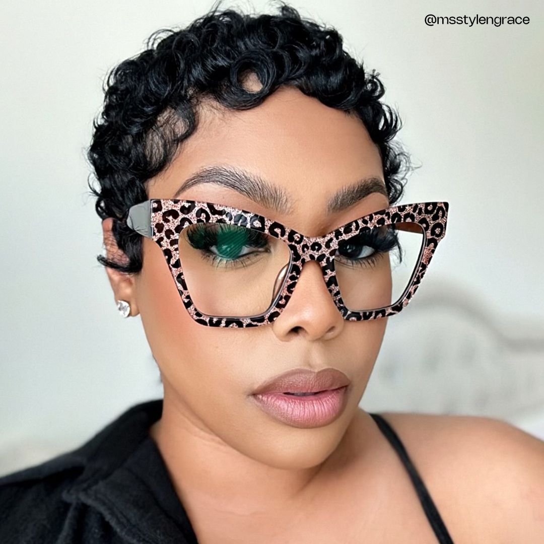 Designer Ansyah Cat Eye Leopard Print Frame Glasses12
