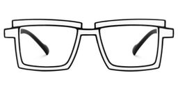 Zephyr White Rectangle Glasses2