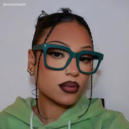 Liizbeett Green Square Glasses7