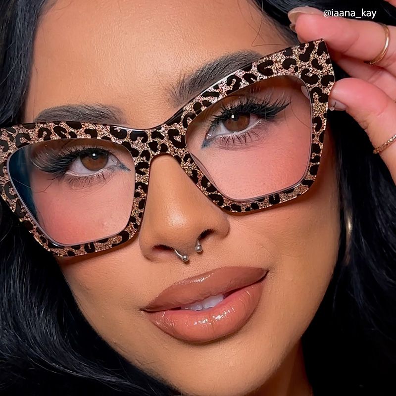 Designer Ansyah Cat Eye Leopard Print Frame Glasses6