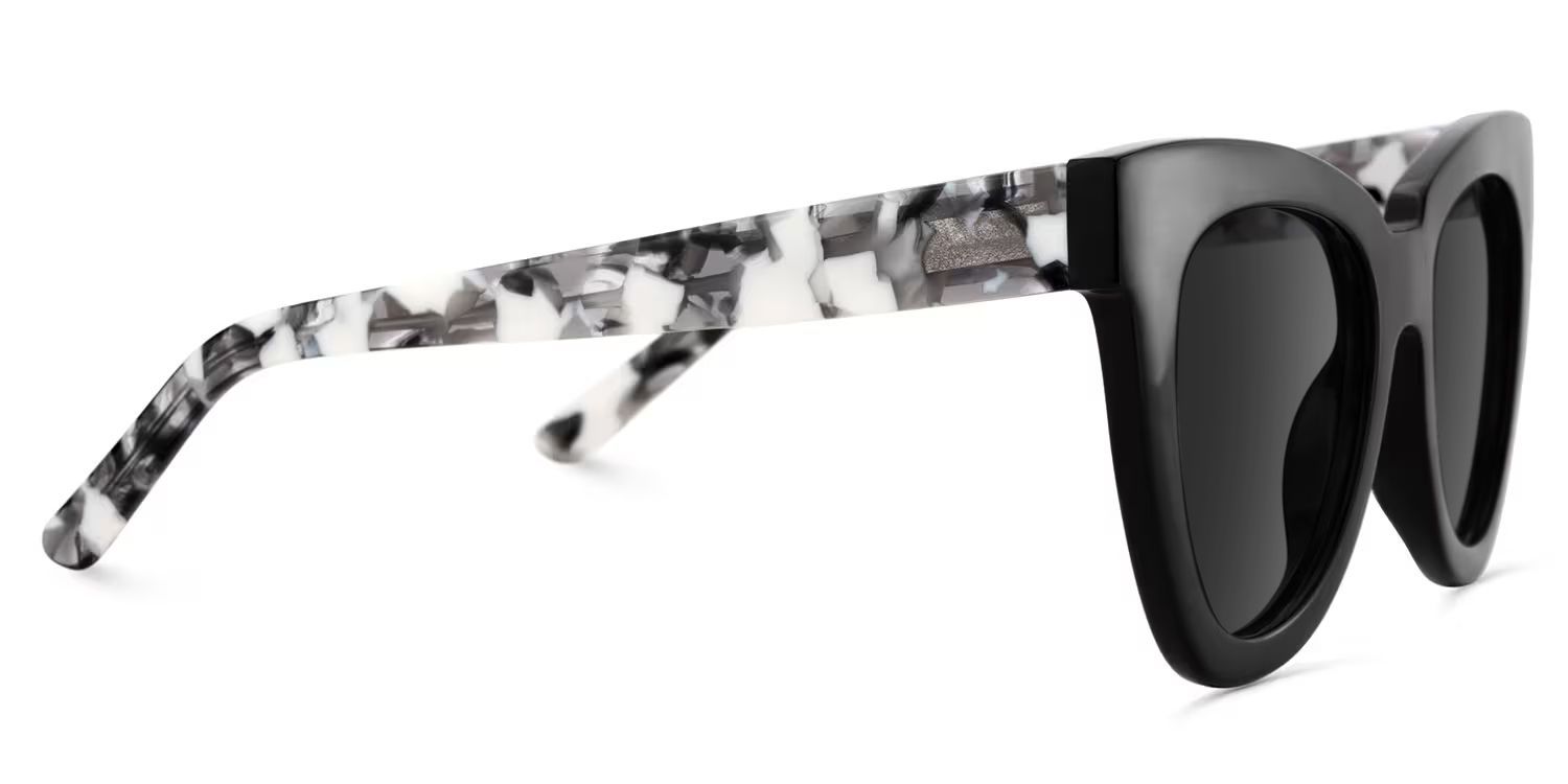 Yaser Acetate Black Cat Eye Frame Sunglasses | ZEELOOL UK3