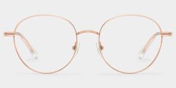 Celena Rose-Gold Round Glasses0