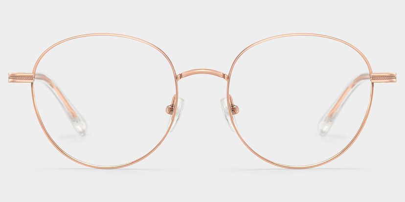 Celena Rose-Gold Round Glasses