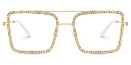 Diva Gold Square Glasses2