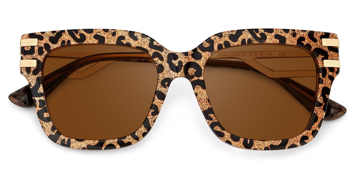 Lidia Leopard Frame Sunglasses with Square Style | ZEELOOL UK1