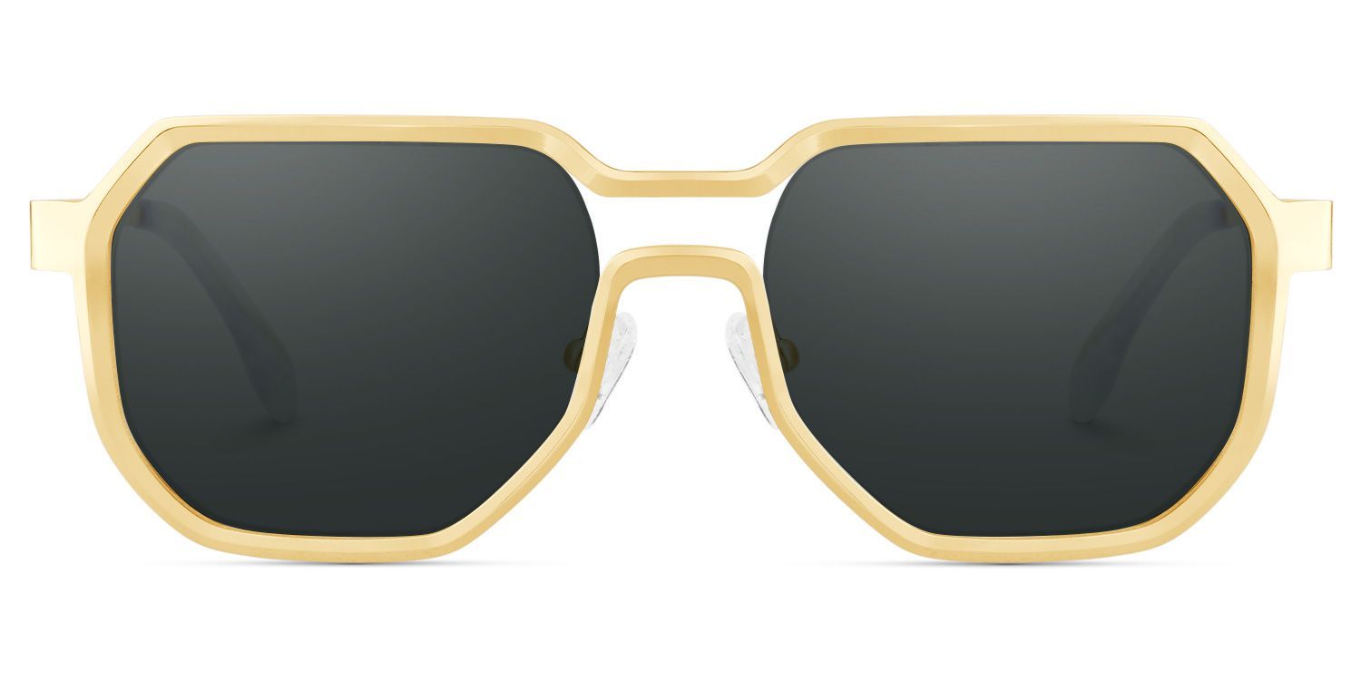 Hype Gold Frame Sunglasses with Geometric Style | ZEELOOL UK1