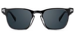 Liam Black Clear Rectangle Sunglasses0