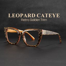 Tamarrah Leopard Cat eye Glasses0