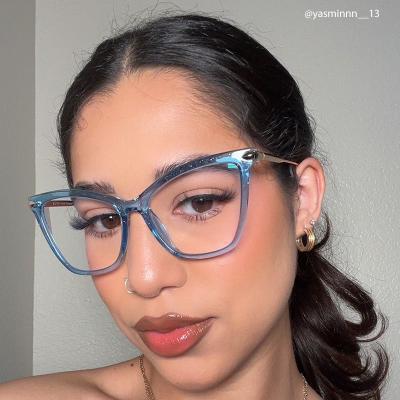 Hilary Butterfly Blue Glasses | Zeelool Glasses5