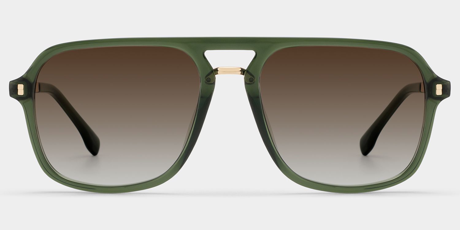 Kilworth Aviator Sunglasses with Tr90 Green Frames | ZEELOOL CA0