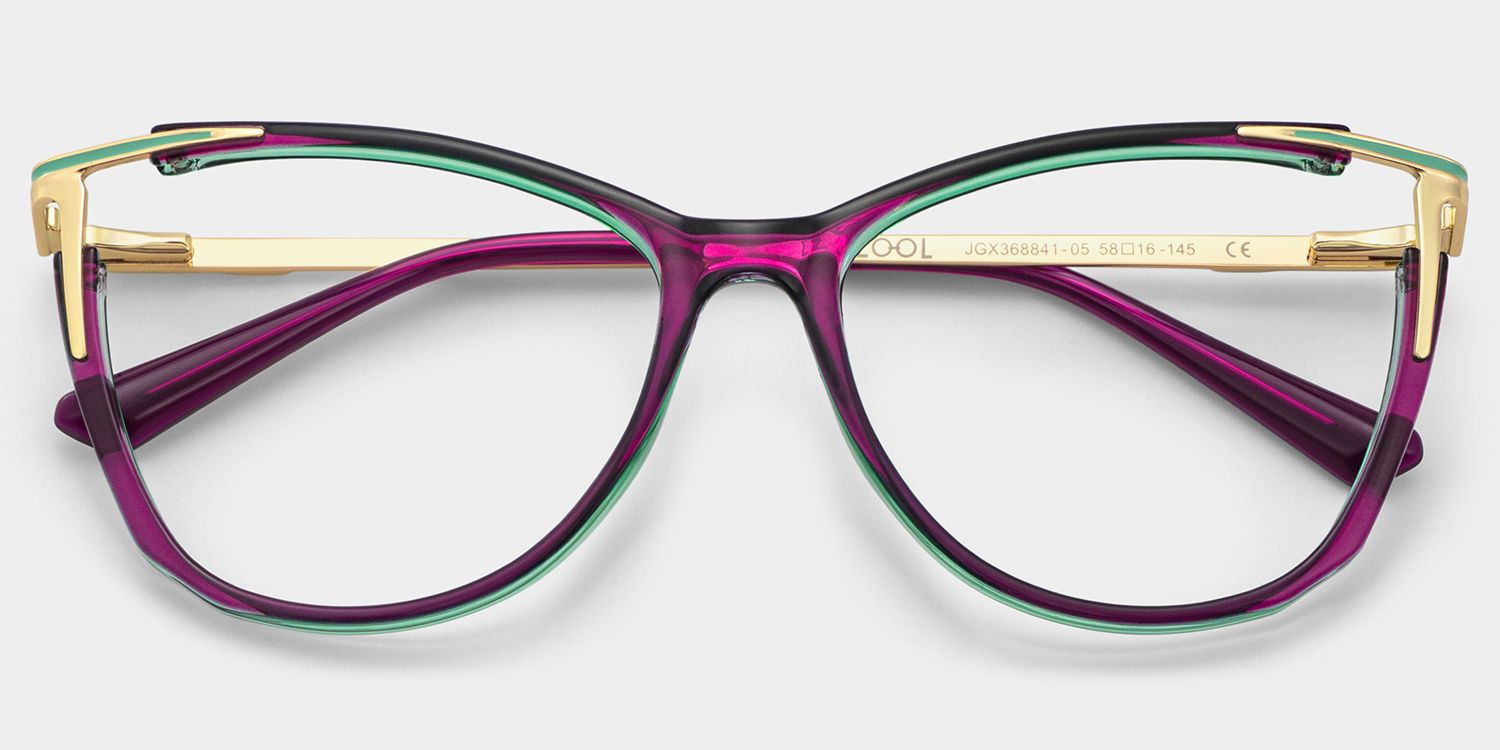 Cateye Yomary Purple Frame Glasses Deals | ZEELOOL UK1