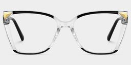 Shelia Black Clear Butterfly Glasses1