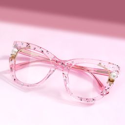 Pearl Pink Cat eye Glasses0