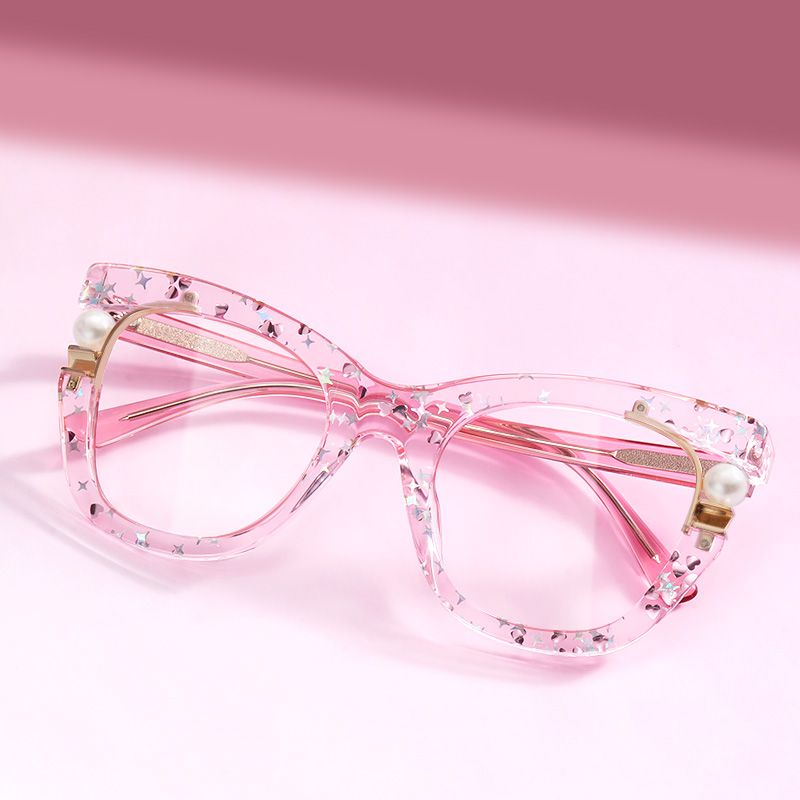 Pearl Pink Cat eye Glasses