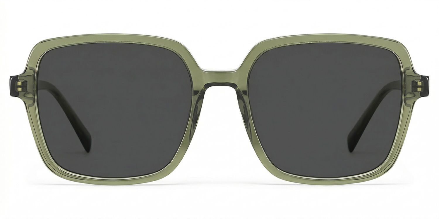 Ember Green Square Sunglasses to Frame Your Face | ZEELOOL UK0